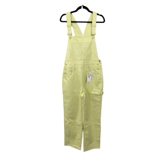 NWT Good American Better Than Leather Straight Leg Overalls in Key Lime Sz 10/30 - Picture 4 of 12